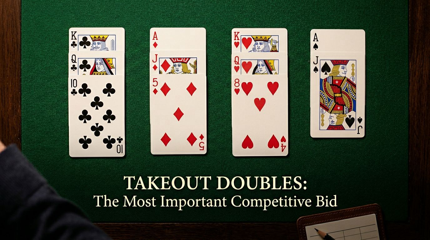 Master takeout doubles: shape requirements, point count, responses, and when to convert to penalty. Essential competi...