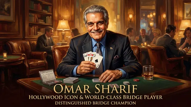 Bridge strategy illustration for omar sharif: hollywood star & world-class player